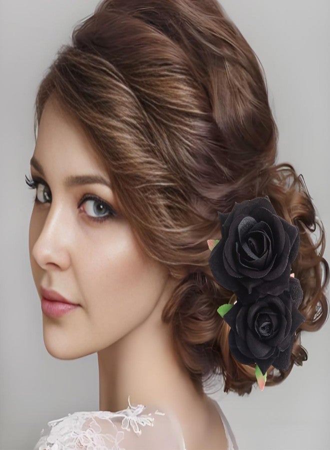 Wuyituart Black Flower Hair Clip Comb Black Hair Accessories Bohemia Flower Hairpin - Image 5